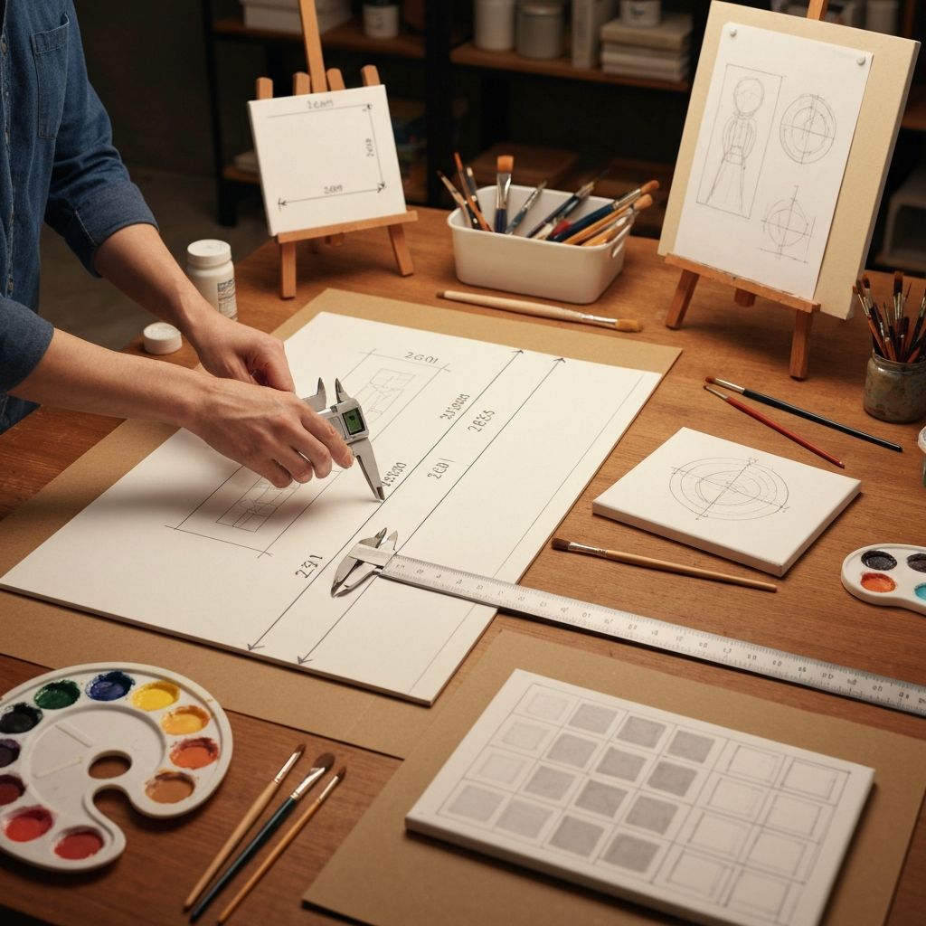 Professionelle Messtechniken und Dimensionsaufnahme eines Kunstwerks