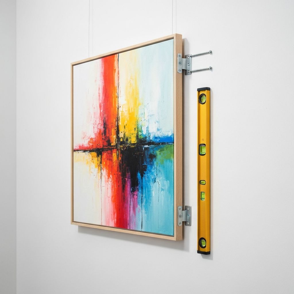 Wandmontagetechniken mit Befestigungshardware und Nivellierung